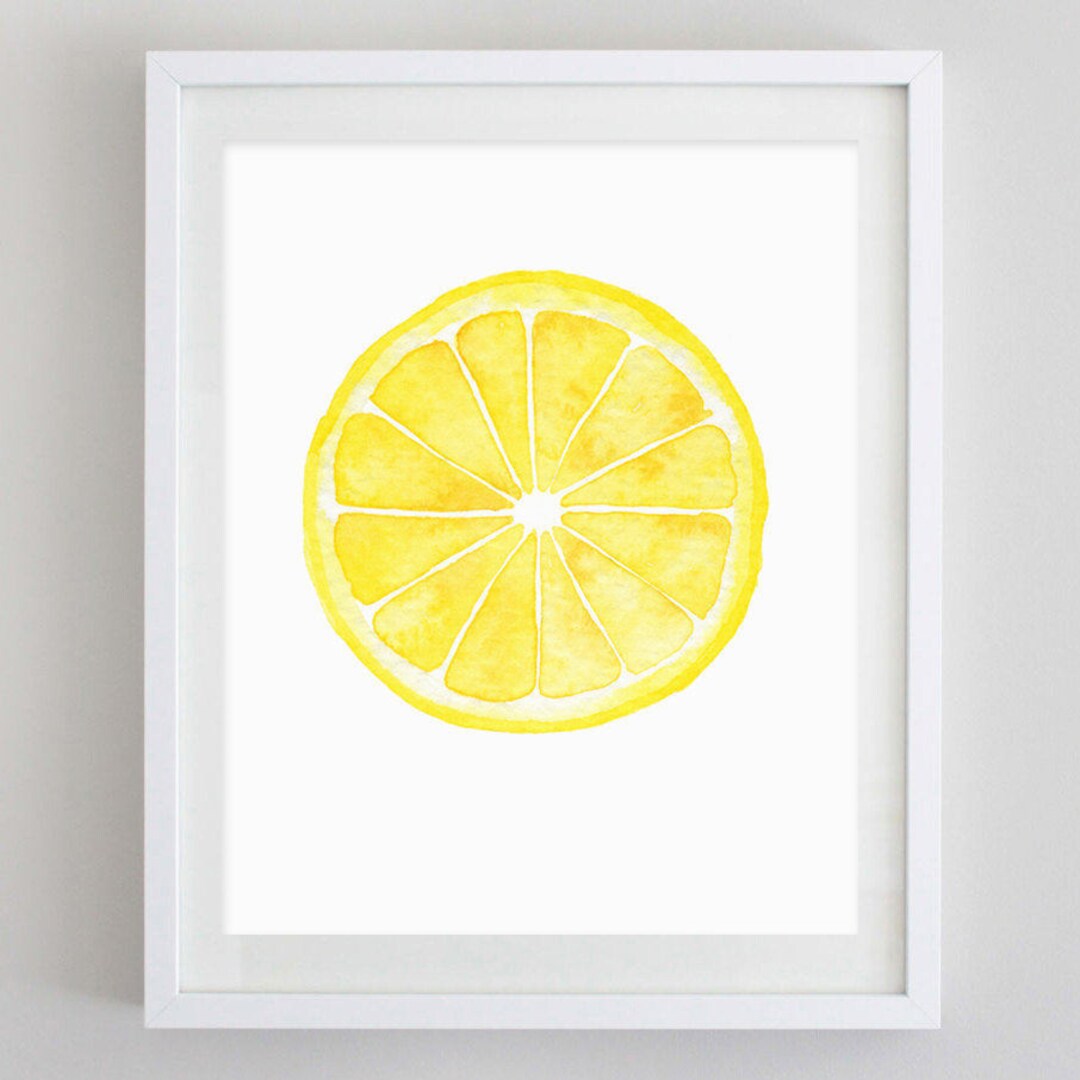 Lemon Watercolor Art Print - Etsy