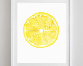 Lemon Watercolor Art Print