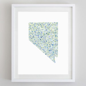 Nevada Watercolor Art Print - Custom Nevada Artwork - Nevada Nursery Gift - State Watercolor Print - Nevada Kids Room