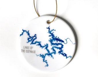 Adorno del Lago de los Ozarks - Regalo de los Ozarks - Adorno de Navidad de los Ozarks - Decoración navideña - Regalo del Lago de los Ozarks
