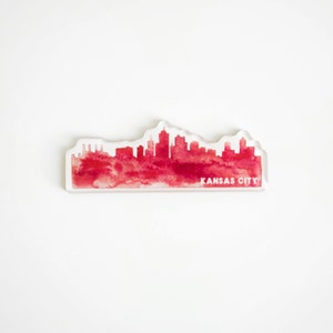 Kansas City Skyline Red Magnet - KC Pride - Kansas City Gift - KC Magnet