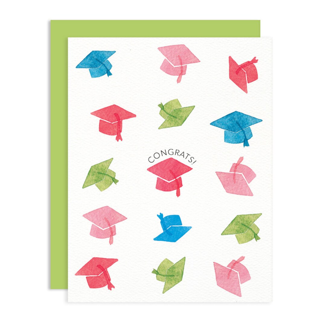 Graduation Greeting Card - Graduation Cap - Grad - Congrats ...