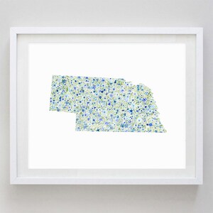 Nebraska Watercolor Art Print - Custom Nebraska Artwork - Nebraska Nursery Gift - State Watercolor Print - Nebraska Kids Room