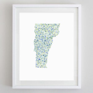 Vermont Watercolor Art Print - Custom Vermont Artwork - Vermont Nursery Gift - State Watercolor Print - Vermont Kids Room - Vermont Gift