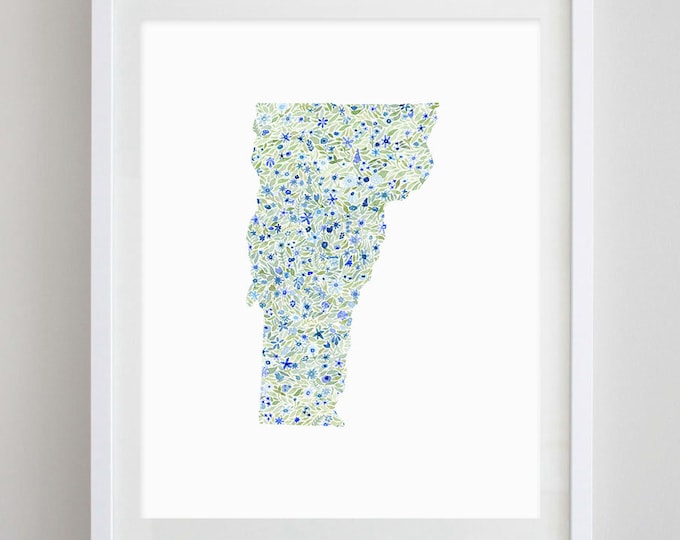 Watercolor Vermont Mountains Art Print Camel's Hump Duxbury, VT Huntington, VT Giclee Print