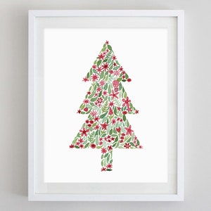 Christmas Tree Watercolor Art Print - Christmas Decor - Christmas Tree Art - Christmas Gift - Holiday Decor - Christmas Tree Painting