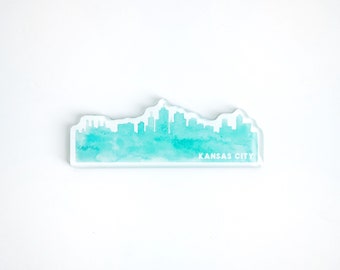 Kansas City Skyline Teal Magnet - KC Pride - Kansas City Gift - KC Magnet