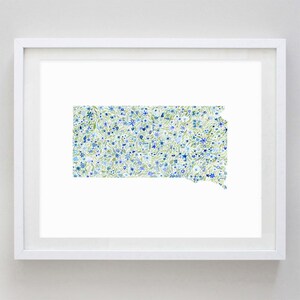 South Dakota Watercolor Art Print - Custom South Dakota Art - South Dakota Nursery Gift - State Watercolor - South Dakota Kids Room Decor