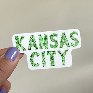 Kansas City Green Floral Sticker - KC Sticker - Kansas City Gift - KC Art - Kansas City Decal - Laptop Decal - Kansas City Pride