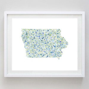Iowa Watercolor Art Print - Custom Iowa Artwork - Iowa Housewarming Gift - Custom State Watercolor Print - Iowa Kids Room