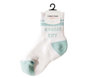 Jugend Kansas City Crew Socken - Teal - KC - Fußball - Geschenk Kinder - KC Kindersocken