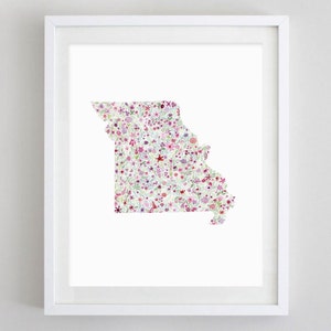 Missouri Watercolor Art Print - Custom Missouri Artwork - Missouri Moving Gift - Missouri Housewarming Gift - Custom State - Kansas City