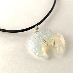 Wire Wrapped Opalite Moon Necklace