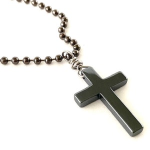 Hematite Cross Pendant