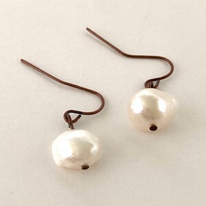 Copper N Fresh Water Pearl Earrings