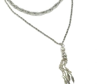 Wheat Tassel Double Layer Stainless Steel Necklace