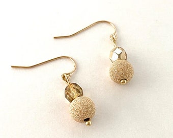 Golden Snowball Drop Earrings