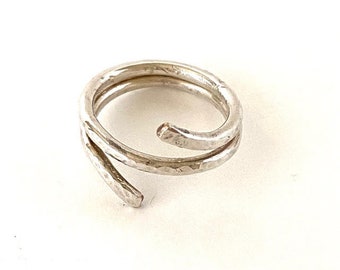 Organic Hammered Sterling Silver Ring