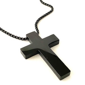 Black Stainless Steel Cross Pendant