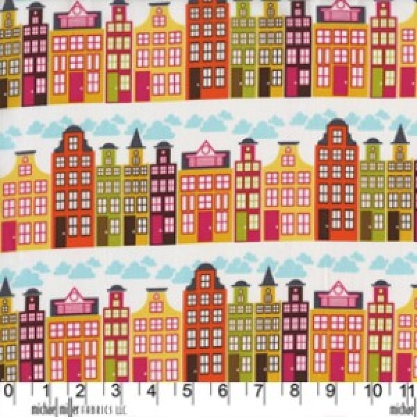 Scraps  Michael Miller Heaven and Helsinki City Block Orange Fabric by Patty Young