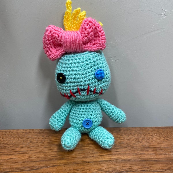 Crochet Scrump inspired doll/ lilo and stitch / 10 inch doll/ Lilo's doll/ amigurumi scrump / kawaii scrump/ fan art scrump
