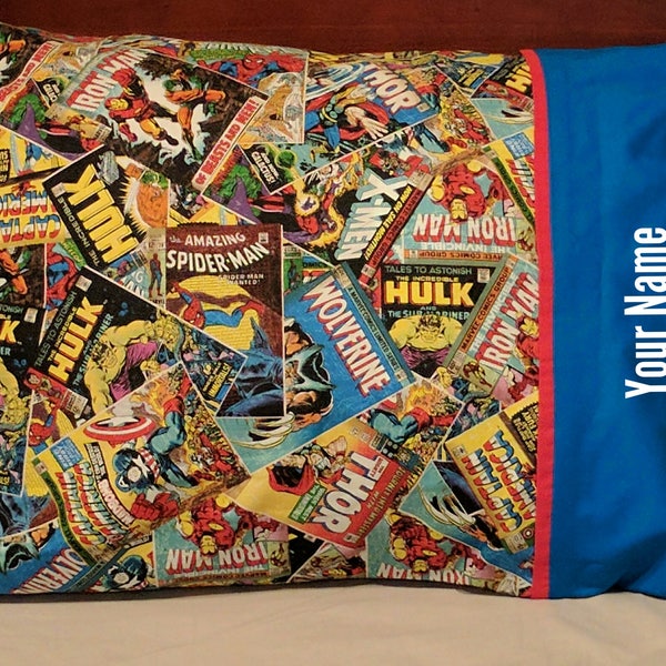 Embroidered Pillowcase Personalized Custom Marvel Iron Man Thor Hulk Captain America Superhero Standard Pillow Bedding Customized Character