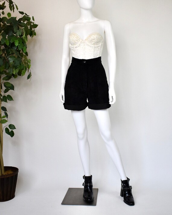 Vintage 80’s Firenze Bermuda Black suede leather f