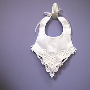 Baby Bib #110 -  Baptism Bib -  Christening Bib -  Baby Shower gift -  Take-me-home gift - Newborn Photo Prop