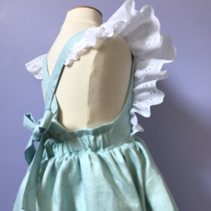 Vintage style Pinafore Dress 658 , Childs Pinny, One-of-a-kind cotton dress Size 4 image 3