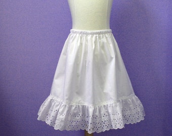 Girls White Petti #702, Cotton Petticoat,  White Halfslip, Flower Girl, rustic skirt, girls sizes 2 through 16