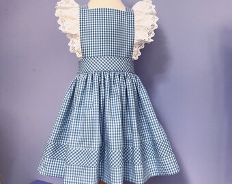 Size 3/4 Dorothy Dress #707 costume one-of-a-kind pinafore