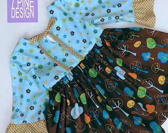 Great Outdoors cotton dress #652 One-of-a-kind handmade kids dress