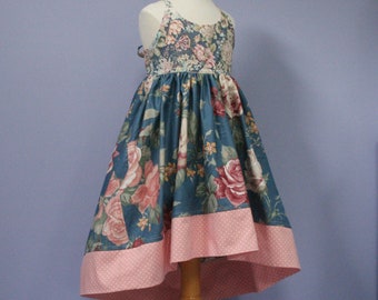 High-Low Girl's Maxi Size 5/6,  one of a kind #409, sustainable upcycle