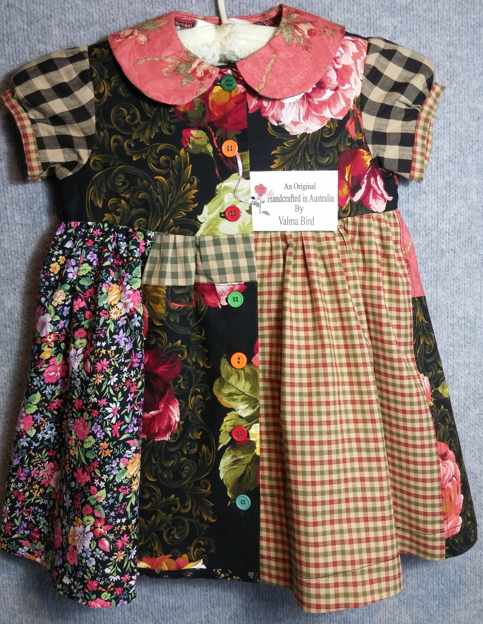 Little Girls Oldfashioned Patchwork Dress Etsy