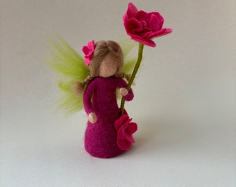 Flower fairy,Rose,Wet  felted,Waldorf, Felted,flower child,Naturetable,Season table,Filzart,Blumenkind,Gefilzt