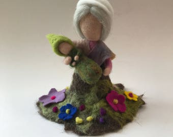 Mother earth.Root-child.Waldorf. Wet felted Waldorf