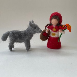 Little Red Riding Hood  .Fairy tale .Grimm.Doll,Story,Felted. Waldorf-art, Waldorf-art.Seasontable.Puppetry.Filzart