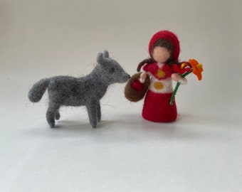 Little Red Riding Hood  .Fairy tale .Grimm.Doll,Story,Felted. Waldorf-art, Waldorf-art.Seasontable.Puppetry.Filzart