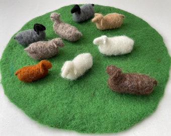 Felted sheep,lying down.Needle felted,Waldorf-art,Nativity,Nature table,Season-table,Christmas,Advent,Filzart