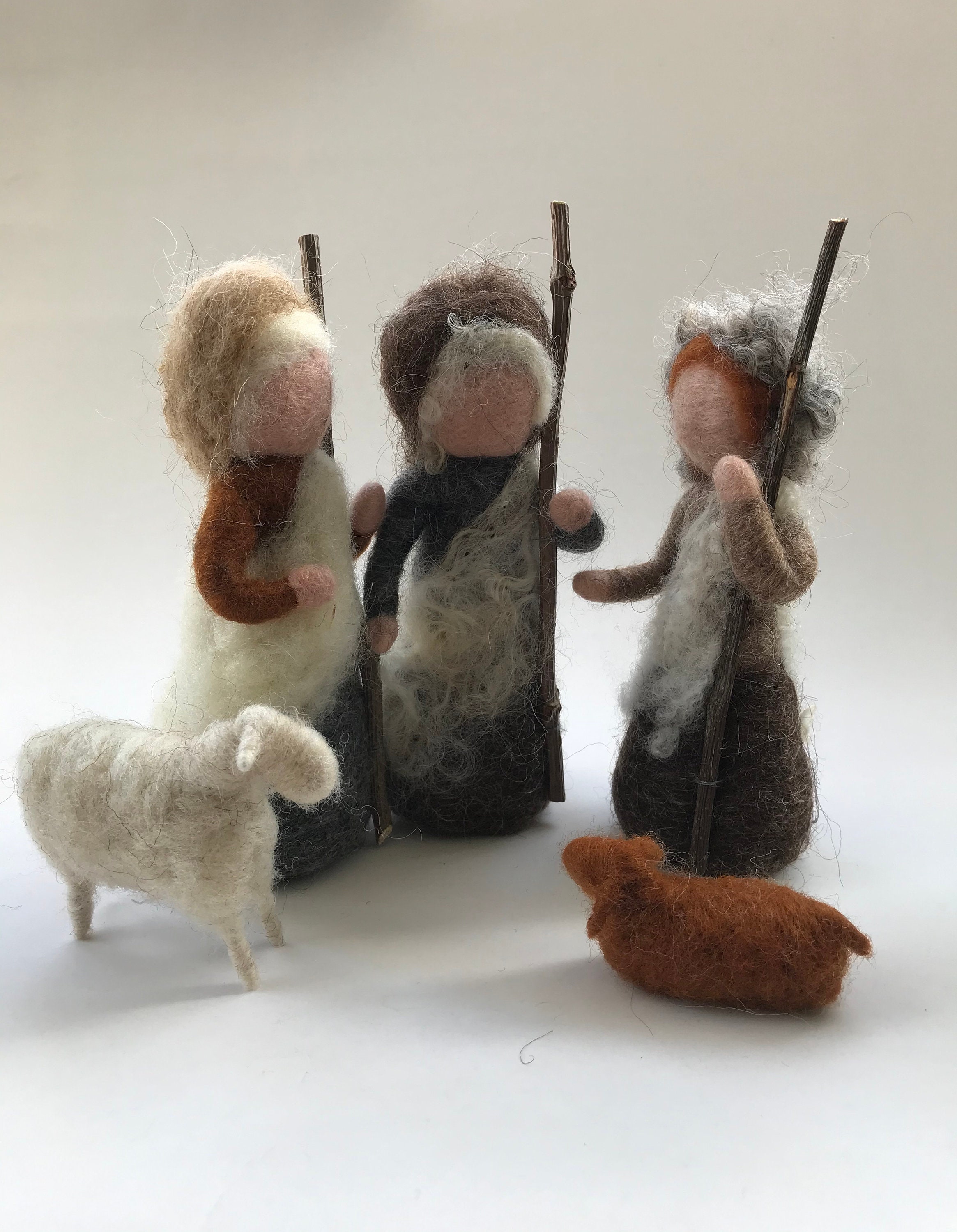 Felted Nativity Set Waldorf art12 piecesChristmasWaldorf | Etsy