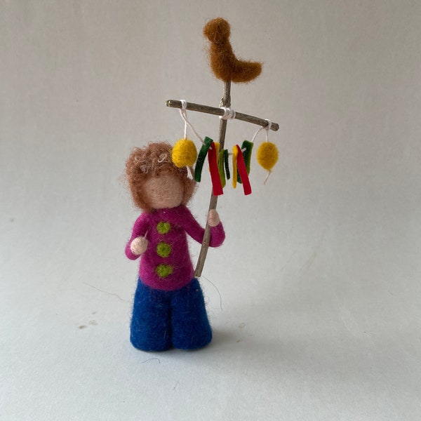 Palmsunday girl,Child,Wet felted,Waldorf-art,Naturetable.Filzart,Seasons Table,Gefilzt,Jahreszeitentisch,Easter