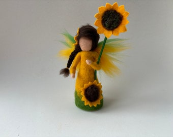 Sunflower Fairy,Needle felted,Waldorf-art,Naturetable.Filzart,Seasons Table,Gefilzt,Jahreszeitentisch,Sonnenblume