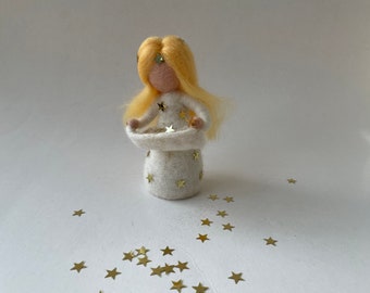 The star money,Fairy tale ,Grimm,The star talers,Doll,Story,Felted. Waldorf-art,Seasontable,Puppetry,Filzart