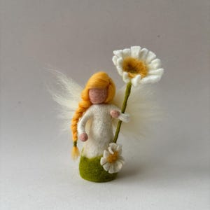 Gänseblümchen-Fee Elf,Gefilzt.Jahreszeitentisch.Gefilzt.Püppchen.Blumenkind