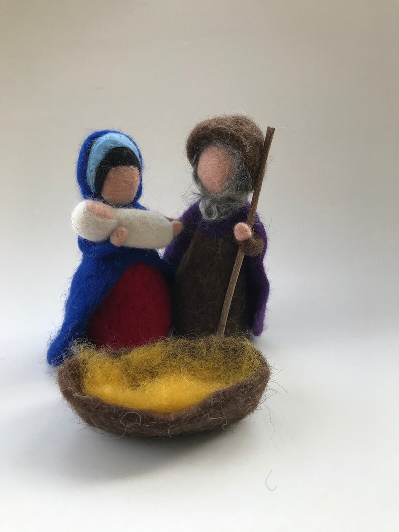 Felted Nativity Set Waldorf art12 piecesChristmasWaldorf | Etsy