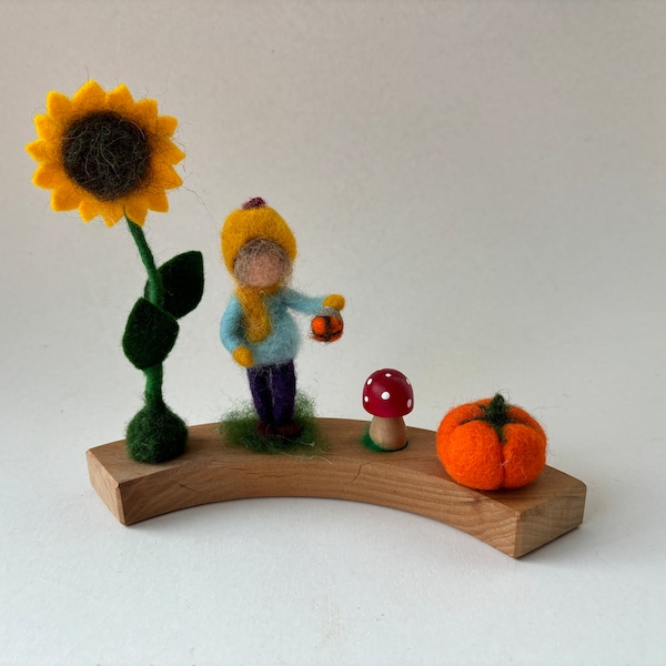 Lantern Walk, child, ring ornament,Birthdayring,Waldorf-art,Needle felted,Filzart,Seasons Table