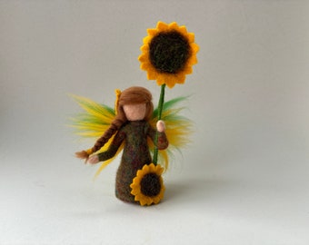 Sunflower Fairy,Needle felted,Waldorf-art,Naturetable.Filzart,Seasons Table,Gefilzt,Jahreszeitentisch,Sonnenblume