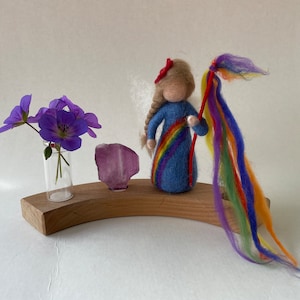 Rainbowfairy,Birthday fairy ring ornament,Birthdayring,Waldorf-art,Needle felted,Filzart,Seasons Table