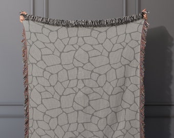 Elephant Hide Blanket | 100% Woven Cotton Blanket | Safari Themed Nursery Blanket | Animal Print Blanket | Gray Elephant Hide Decor