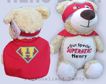 Hero the Superhero Bear - Official Cubbies bear with attached cape and mask